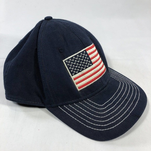 OLD NAVY HAT CAP USA FLAG AMERICAN PATRIOTIC NAVY BLUE SNAPBACK DISCOLORED OSFM - Picture 6 of 16